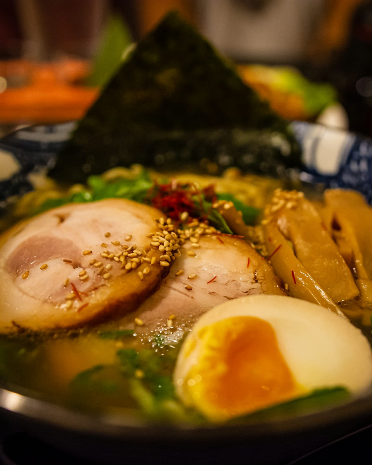 A bowl of tonkotsu ramen at Mr. Noodle Café